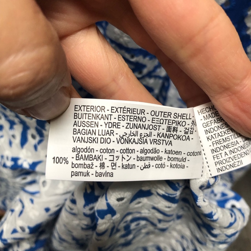 Zara Blue and White Paisley Button-Front Maxi Dress - Picture 9 of 10